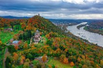 AERIAL ART - Autumnal Siebengebirge with Drachenburg and Drachenfels and River Rhine - Koenigswinter - Germany 2 AERIAL ART - Autumnal Siebengebirge with Drachenburg and Drachenfels and River Rhine - Koenigswinter - Germany 2.jpg