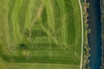 AERIAL ART - Tracks on a meadow and river Sieg - Germany 1 AERIAL ART - Tracks on a meadow and river Sieg - Germany 1