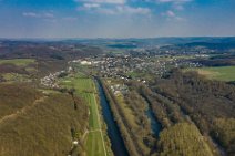 AERIAL ART - river SIEG and view towards EITORF - Germany AERIAL ART - river SIEG and view towards EITORF - Germany
