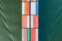 AERIAL ART - 2020 01 26 Container vessel on the Rhine river 2 2020 01 26 Container vessel on the Rhine river 2
