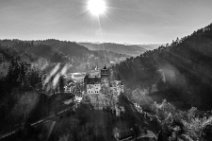 AERIAL ART MONOCHROME - BRAN CASTLE in backlight - Romania 02 AERIAL ART MONOCHROME - BRAN CASTLE in backlight - Romania 02.JPG