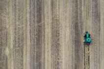 AERIAL ART - John Deer tractor working on a field - Germany 01 AERIAL ART - John Deer tractor working on a field - Germany