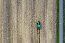 AERIAL ART - John Deer tractor working on a field - Germany 02 AERIAL ART - John Deer tractor working on a field - Germany