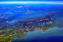 20121018_133845_GEOART_city_of_BAR_and_LAKE_SKUTARI_Montenegro GEO ART: harbour town of BAR; Montenegro; in the back: Lake Skadar or Lake Scutari (SKUTARISEE)