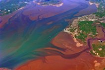 20130508_072441_GEOART_river_LUNE_into_MORECAMBE_BAY_west_England_United_Kingdom GEO ART: southern MORECAMBE BAY, west England, United Kingdom; from east. river LUNE flows into bay; from north: river KENT flows into bay