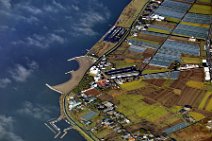 GEO ART - FIELDS AND GREEN HOUSES AT THE SOUTHERN HONSHU EAST COAST - JAPAN