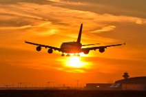 AIRBUS A380-800 landing in sunset light - EDDF 1 AIRBUS A380-800 landing in sunset light - EDDF 1