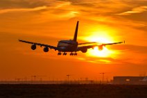 AIRBUS A380-800 landing in sunset light - EDDF 2 AIRBUS A380-800 landing in sunset light - EDDF 2