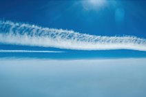 Vapor trail in blue sky 01