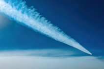 Vapor trail in blue sky 02