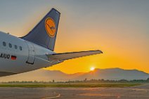 Lufthansa Airbus A320 in TIRANA during sunrise - Albania Lufthansa Airbus A320 in TIRANA during sunrise - Albania.jpg