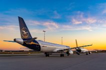 Parked Lufthansa Airbus A321 in Frankfurt during sunset Parked Lufthansa Airbus A321 in Frankfurt during sunset.jpg