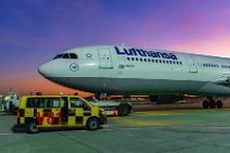 Lufthansa Airbus A330-300 and Follow me car on Frankfurt airport cargo apron 1DSC_1996 Lufthansa Airbus A330-300 and Follow me car on Frankfurt airport cargo apron 1DSC_1996.jpg