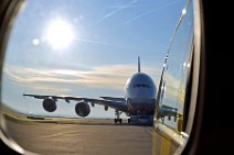 FOLLOW ME REARVIEW MIRROR VIEW - AIRBUS A380-800 LUFTHANSA FOLLOW ME REARVIEW MIRROR VIEW - AIRBUS A380-800 LUFTHANSA