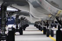 LUFTHANSA CARGO BOEING MD11 FLEET PARKING ON TAXIWAY - GEAR VIEW - FRANKFURT AIRPORT