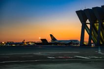 Lufthansa aircrafts and maintenance hangar 6 in EDDF - after sunset - Germany Lufthansa aircrafts and maintenance hangar 6 in EDDF - after sunset - Germany.JPG