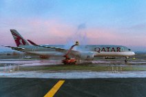 Deicing of Qatar Airways Airbus A350-900 in Madrid - Spain 01 Decicing of Qatar Airways Airbus A350-900 in Madrid - Spain 01