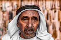 Old salesman in Petra - Jordan Old salesman in Petra - Jordan