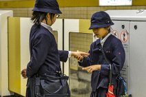 Schoolgirls in a Tokyo metro station - Japan 01 Schoolgirls in a Tokyo metro station - Japan 01.JPG