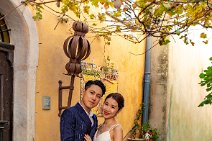 Asian bridal couple taking photos in Eze village - east of Nice - France Asian bridal couple taking photos in Eze village - east of Nice - France.jpg