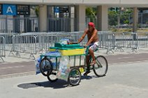 Water and soft drink seller on his bike - Rio de Janeiro - Brazil Water and soft drink seller on his bike - Rio de Janeiro - Brazil