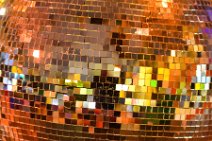 Close up of Gold colored disco ball Gold colored disco ball.JPG