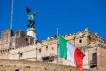 Italian flag at Castel Saint Angelo - Rome - Italy Italian flag at Castel Saint Angelo - Rome - Italy