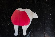 Graffiti - Polar bear with red skirt - Tel Aviv - Israel Graffiti - Polar bear with red skirt - Tel Aviv - Israel