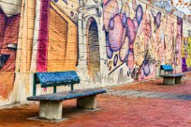 Wall with graffiti and a bench - Bogota - Colombia 01 Wall with graffiti and a bench - Bogota - Colombia 01.jpg