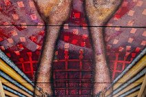 PANO HDR - Ceiling painting in an arcade in Bilbao - Spain 1