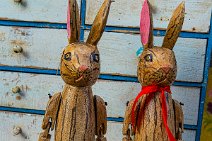 Two wooden rabbits - Portobello Road Market - Notting Hill - London - United Kingdom Two wooden rabbits - Portobello Road Market - Notting Hill - London - United Kingdom