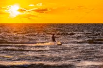 Kite surfer during sunset - western beach in Grossenbrode - Germany 03 Kite surfer during sunset - western beach in Grossenbrode - Germany