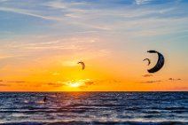 Kite surfer during sunset - western beach in Grossenbrode - Germany 06 Kite surfer during sunset - western beach in Grossenbrode - Germany