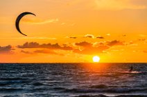 Kite surfer during sunset - western beach in Grossenbrode - Germany 19 Kite surfer during sunset - western beach in Grossenbrode - Germany