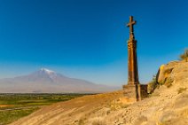 Crucifix at Khor Virap Monastery with Ararat Mountain - near Yerevan - Armenia 02 Crucifix at Khor Virap Monastery with Ararat Mountain - near Yerevan - Armenia 02.jpg
