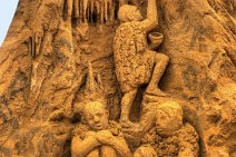 HDR - CAVE MEN SAND SCULPTURES - SONDERVIG - RINGKOBING - DENMARK HDR - CAVE MEN SAND SCULPTURES - SONDERVIG - RINGKOBING - DENMARK