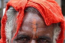 P1100293 Portrait: aelterer Mann in Kalkutta (Hindu)