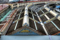 HDR - ROOFS OF MARKET HALLS AT TSUKIJI FISHMARKET - TOKYO - JAPAN1