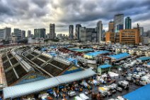 HDR - SUNRISE AT TSUKIJI FISHMARKET WITH TOKYO SKYLINE - JAPAN 5