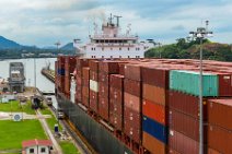 Big container vessel entering the Miraflores locks - Panama Canal - Panama 13 Big container vessel entering the Miraflores locks - Panama Canal - Panama