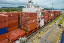Big container vessel entering the Miraflores locks - Panama Canal - Panama 18 Big container vessel entering the Miraflores locks - Panama Canal - Panama
