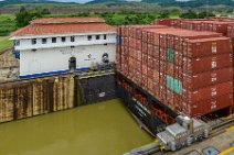 Big container vessel entering the Miraflores locks - Panama Canal - Panama 19 Big container vessel entering the Miraflores locks - Panama Canal - Panama