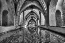 MONOCHROME HDR - Baths of Dona Maria de Padilla in Royal Alcazar of Sevilla - Spain MONOCHROME HDR - Baths of Dona Maria de Padilla in Royal Alcazar of Sevilla - Spain