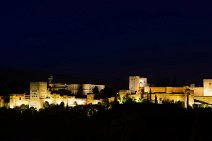 Nightly view to illuminated Alhambra - from Albaicin - Granada - Spain 02 Nightly view to illuminated Alhambra - from Albaicin - Granada - Spain 02