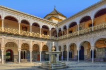 HDR - Patio and fountain in Casa de Pilatos - City Palace in Sevilla - Spain HDR - Patio and fountain in Casa de Pilatos - City Palace in Sevilla - Spain