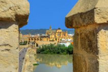 HDR - Roman bridge with Mezquita Cathedral ofordoba in the back - seen from Calahorra tower - Spain HDR - Roman bridge with Mezquita Cathedral ofordoba in the back - seen from Calahorra tower - Spain