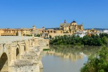 Roman bridge with Mezquita Cathedral of Cordoba in the back - Spain 2 Roman bridge with Mezquita Cathedral of Cordoba in the back - Spain 2