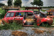 HDR - ROTTEN CAR - METAL ART WORKS - BAN HUN LEK - ANG THONG - THAILAND HDR - ROTTEN CAR - METAL ART WORKS - BAN HUN LEK - ANG THONG - THAILAND