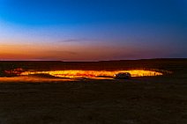 HDR - Darvaza Crater in twilight after sunset - Karakum Desert - Turkmenistan 005 HDR - Darvaza Crater in twilight after sunset - Karakum Desert - Turkmenistan 005